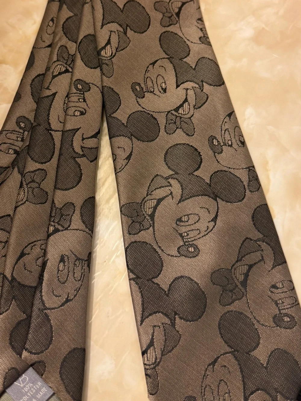 Disney Brown and Black Mickey Mouse Jacquard Tie
